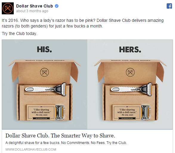 dollar shave club facebook