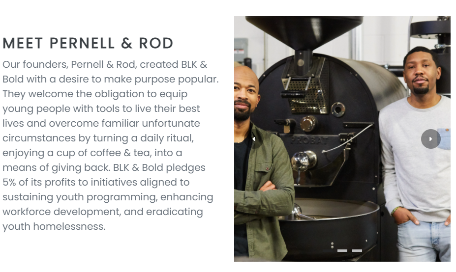 BLK & BOLD's About Us page