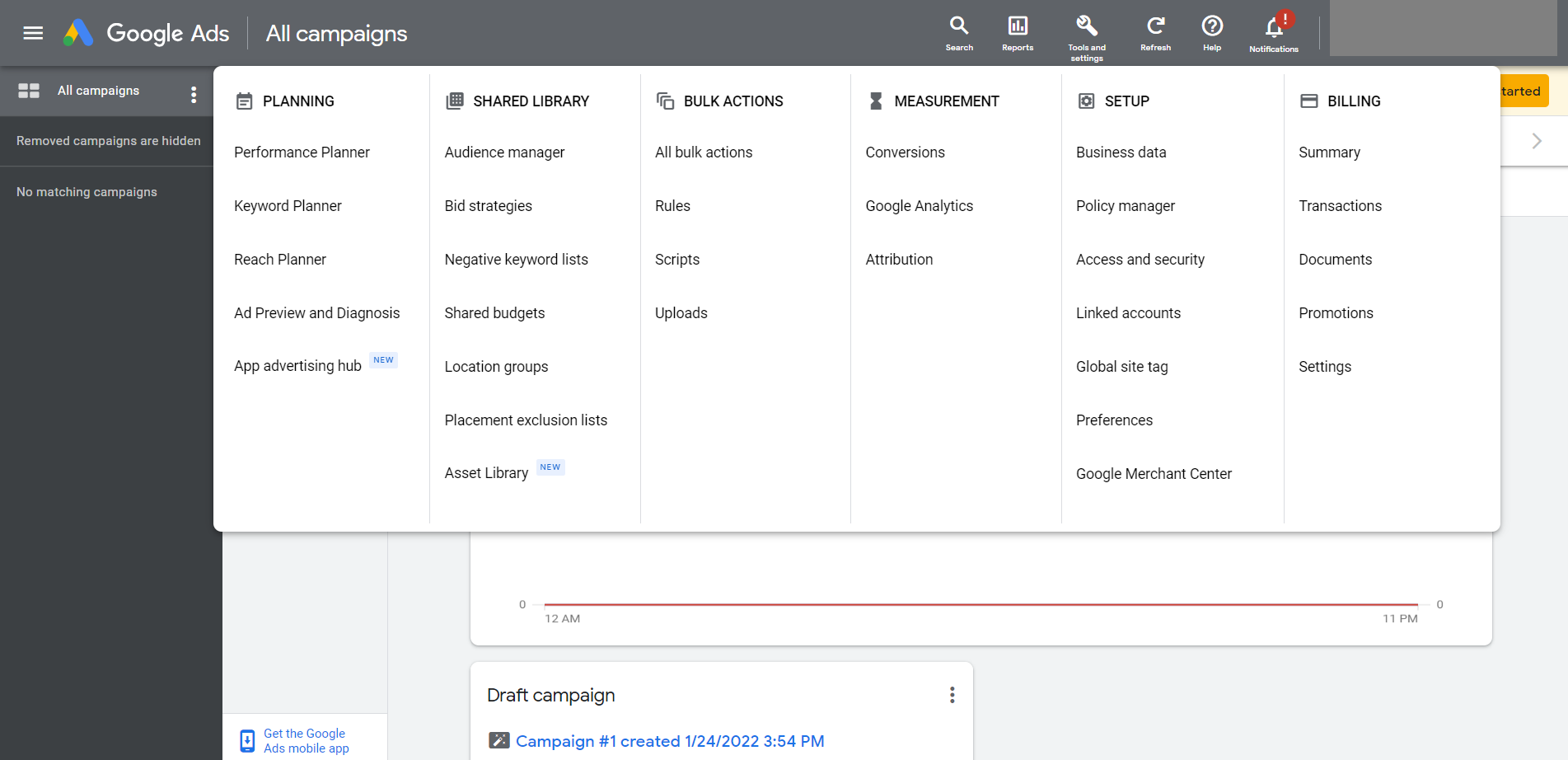 Google Ads All Campaigns